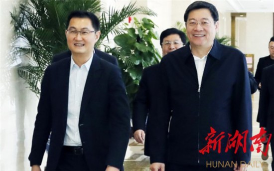 杜家毫与马化腾座谈：加快在湘布局 携手共同发展